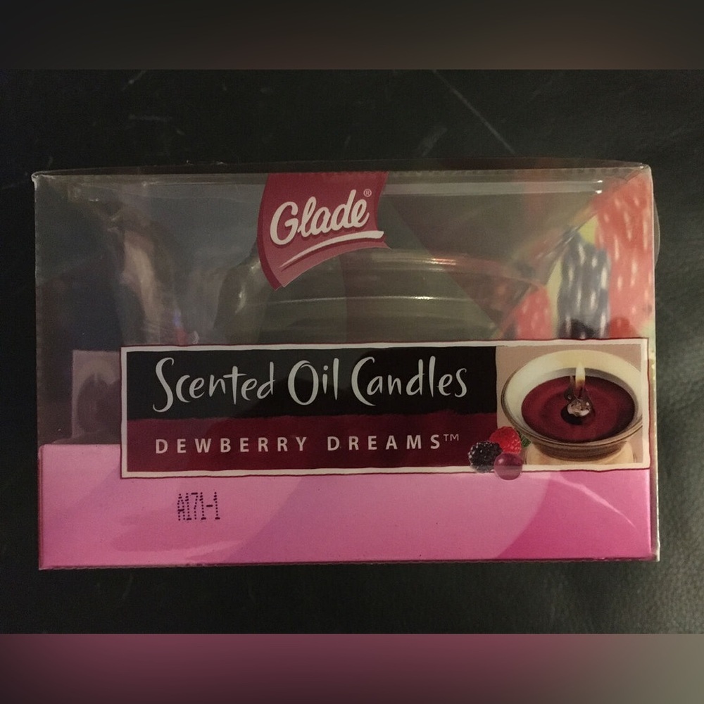 🔥🔥Glade Scented Oil Candle Glass Holder With 2 Candles-Dewberry Dreams New